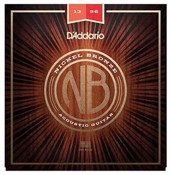 D'Addario NB1356 Nickel Bronze Acoustic Guitar Strings, Medium, 13-56