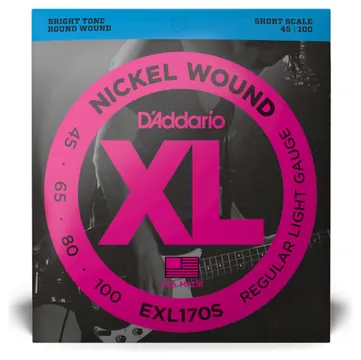 D'addario EXL170S Nickel Wound Bass Guitar Strings, Light, 45-100