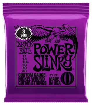 Ernie Ball 3220 Nickel Power Slinky Electric Strings (.011-.048) 3 Pack