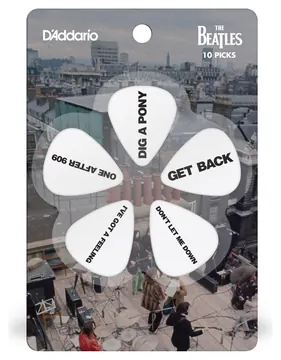 D'Addario Beatles Guitar Picks, Get Back, 10-Pack, Medium 1CWH4-10B8