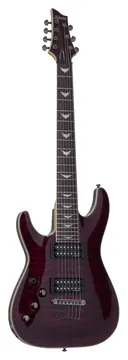 Schecter Omen 7 Extreme Lh Schwarz-Kirsch
