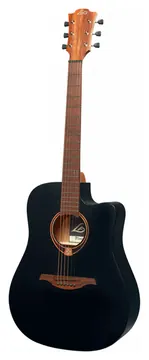 LAG T70DCE-BLS "tramontane" Guitare Folk Electro Dread. Black Satin