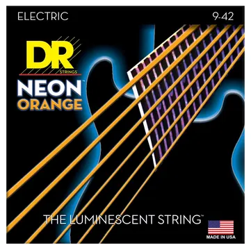 DR Strings NOE-9 Neon Orange Electric 009-042 Nickel Plated Steel. Saiten E-Gitarre