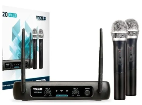 Vokal Microfone S/ Fio Duplo Vokal Vws20 Plus Vhf (6637)