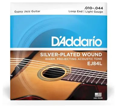 D`Addario D'Addario EJ84L Gypsy Jazz Loop End Light Tension - Corde per chitarra acustica Gypsy Jazz