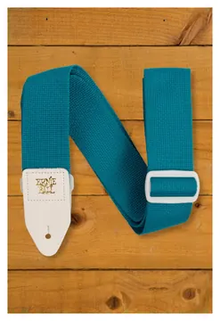Ernie Ball Polypro Guitar Strap - Teal w/White Ends