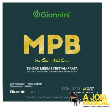 Giannini Encordoamento Giannini MPB Cristal Prata Nylon