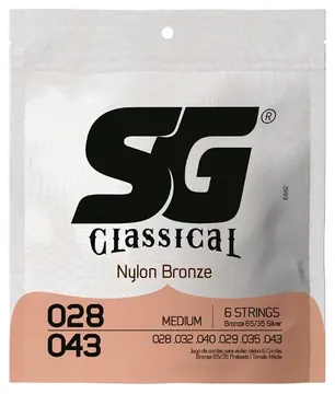 Encordoamento SG Classical 028 Nylon Bronze Para Violão