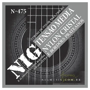 NIG Music Encordoamento Tensão Média Violão Nailon com Bolinha NIG N475