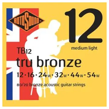 Rotosound Tru Bronze String Set Acoustic 80/20 Bronze 12-54 TB12