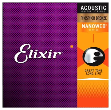 Elixir Phosphor Bronze Nanoweb Acoustic 13-56 Medium Gauge