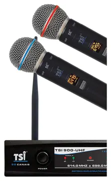 TSI Microfone Sem Fio TSI 900 Duplo de M?o UHF