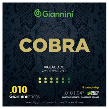 Giannini Encordoamento Para Violão Giannini GEEF12E Aço 12C 85/15
