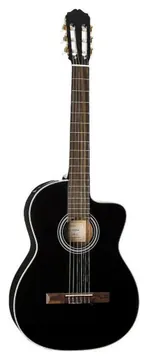 Takamine Klassieke gitaar van Takamine met electronica - zwart (massief sparren)