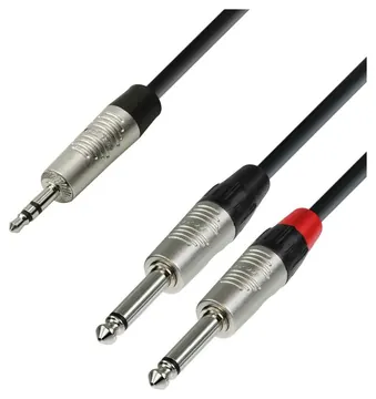 Adam hall K4 YWPP 0300 CAVO REAN JACK STEREO 3,5mm / 2 JACK MONO 6,3mm 3