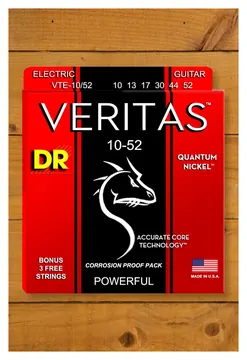 DR Veritas Coated Core Quantum Nickel Electric Guitar Strings - 10-52
