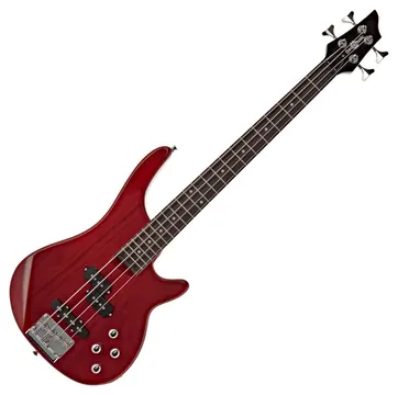 Gear4Music 3/4 Chicago Bass Guitar Trans Red