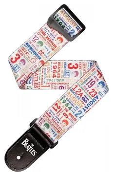D'Addario Beatles 1964 US Tour Ticket Stubs Guitar Strap, Multi Colour