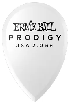Ernie Ball 9336 Prodigy Pick Teardrop 2,00mm Plektren weiss, 6 Stück