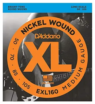 D'Addario EXL160 Nickel Wound Medium Bass Strings (.050-.105) Long Scale