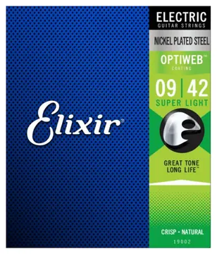 Elixir Super Light (.009-.42) Nickel Plated Steel w/OPTIWEB Coating