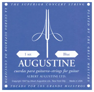 Augustine Classic Blue Normal/High E1-E6 Nylon-Saiten für Konzertgitarre