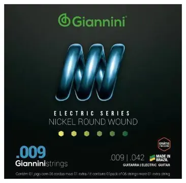 Giannini Encordoamento Giannini Guitarra Nickel Round Wound GEEGST9 (.009 – .042)