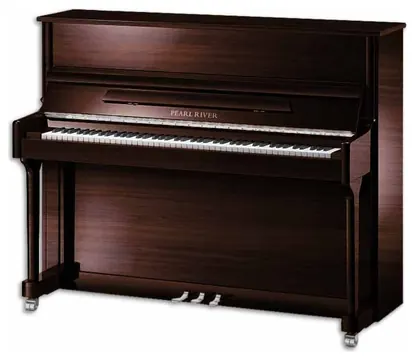 Piano Vertical Pearl River AEU118S PW Classic 118cm Nogueira Polido 3 Pedais