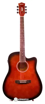 Waldman DCE-141 Eletroacústico Cordas Aço Cor Dark Sunburst (DSB)