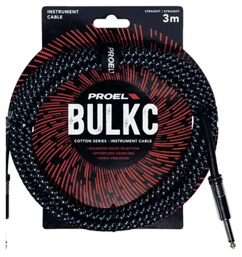 Proel BULK100CLU3LB Cavo jack Mono 6.3 a jack Mono 6.3 mm da 3mt Nero/Azzurro