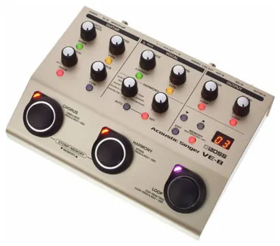 Boss VE-8 ACOUSTIC SINGER Processador Voz Dual Channel VOCAL/GUITAR