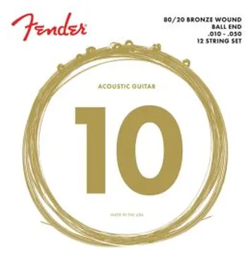 Corde Acustica 12 Fender 70-12L 80/20 Bronze Acoustic Strings 10-50