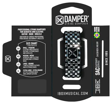 Ibox Damper Abafador Ibox DAMD02 Medium Para Instrumento de Cordas - Preto e Prata