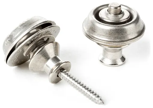 Dunlop Straplock Set Dual Design, Vintage Nickel