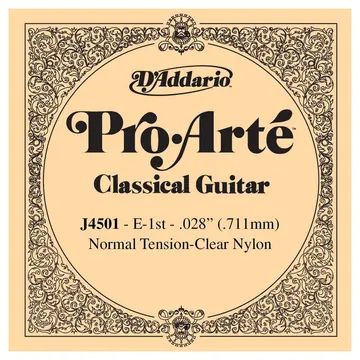 DAddario J4501 Pro Arte Normal Tension .028 E-1th Classic Guitar String. Saite für Konzertgitarre