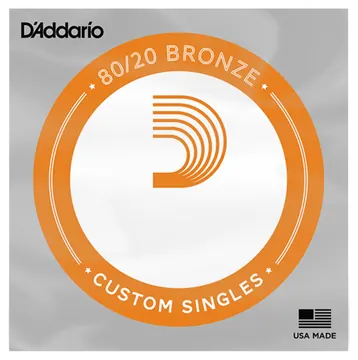 D'Addario DBW21 80-20 Single Acoustic Guitar String Phosphor Bronze