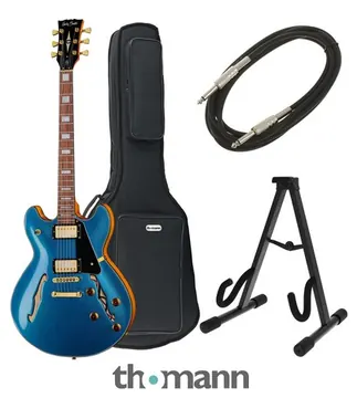 Harley Benton HB-35Plus Metallic Blue Bundle