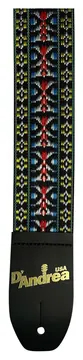 D'Andrea Woven Guitar Strap (1313-3), Red/Yellow/Blue