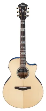 Ibanez AE390NTA Natural High Gloss Top Aqua Blue High Gloss Back And Sides Chitarra Acustica