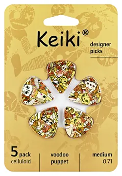 Ortega KEIKI KPVP-5 Voodoo Puppet Pick Set 0,71mm Designer Plektrum (5 Stück)