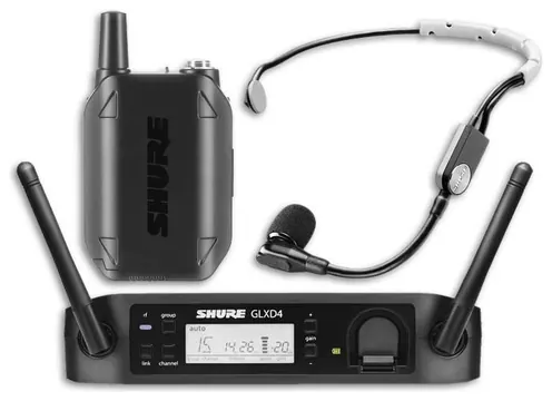 Microfone Shure Sistema sem Fios Headset GLXD14E SM35 Z2