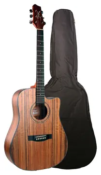 Smiger SM413 WALNUT Walnut Satin Eletroacústico Folk Aço C/ Bag