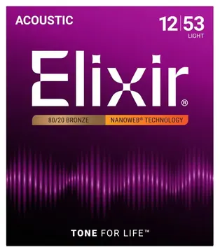 Elixir Westerngitarrensaiten 80/20 Bronze Nanoweb 012-053 E11052