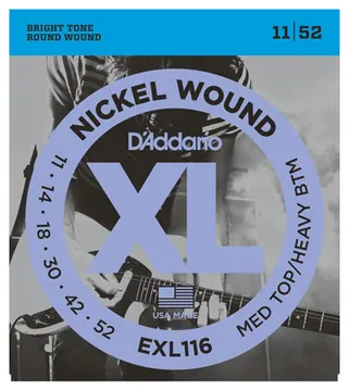 D'Addario EXL116 Medium Top / Heavy Bottom Electric Guitar Strings 11-52