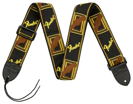 Fender Monogrammed Strap Black/Yellow/Brown 2" Tracolla per chitarra in nylon