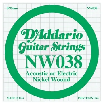 D'Addario NW038 Corda Singola Per Chitarra Acustica/elettrica