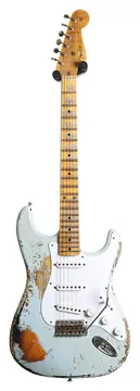 Fender Custom Shop Limited Edition 1954 Stratocaster Heavy Relic Super Faded Aged Sonic Blue Over 2-Tone Sunburst #LXX0731