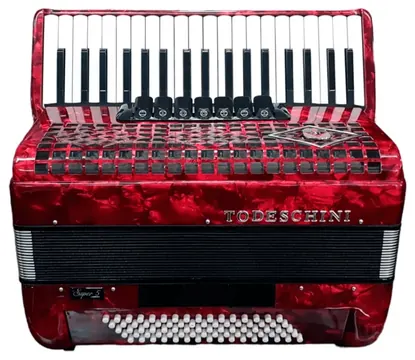 Acordeon Todeschini 80 Baixos 37 Teclas Super 5 Vermelho