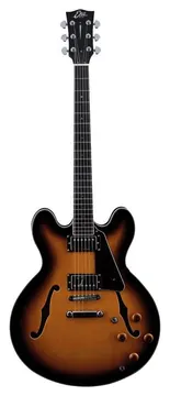 EKO SA350 Guitare Electrique Hollowbody Double Cut Sunburst