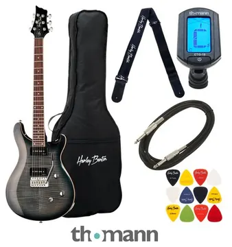 Harley Benton CST-24T P90 Black Flame Bundle